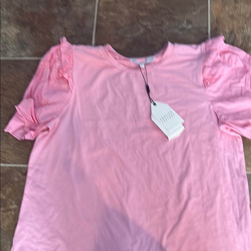 Pink Ruffle Sleeve Top